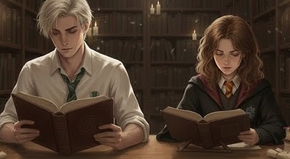 Visita à biblioteca Malfoy